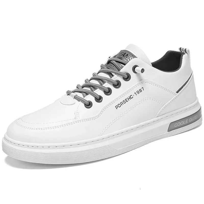 Mens Thick Sole Sneakers Sports Shoes Fashion Casual Fiber Leather Breathable Height Increase Flat Thick Sole Shoes 250712