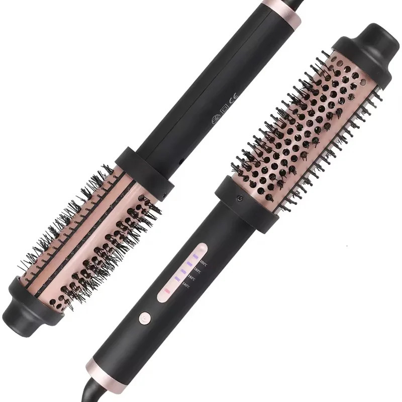 Volumizing Brush Heated Hair Curling Ceramic Tourmaline Ionic Curling Iron Heating Thermal Round Brush 250712