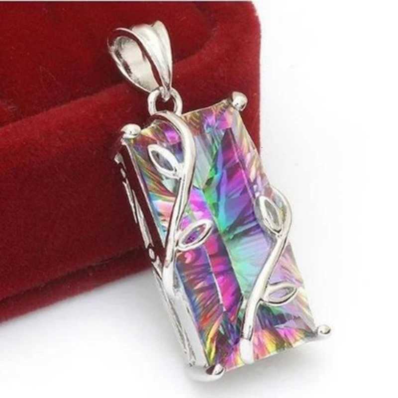 Stone Tree Of Life Pendant Necklace For Women Men Long Chain Crystal Bird Square Necklaces Statement Jewelry W250712