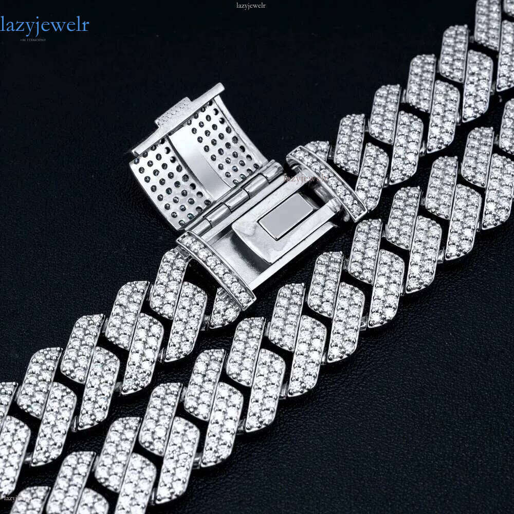 moissanite Hip Hop Jewelry Sier 14mm gold Sterling Sie Chain For Men necklace miami cuban link chain necklaces