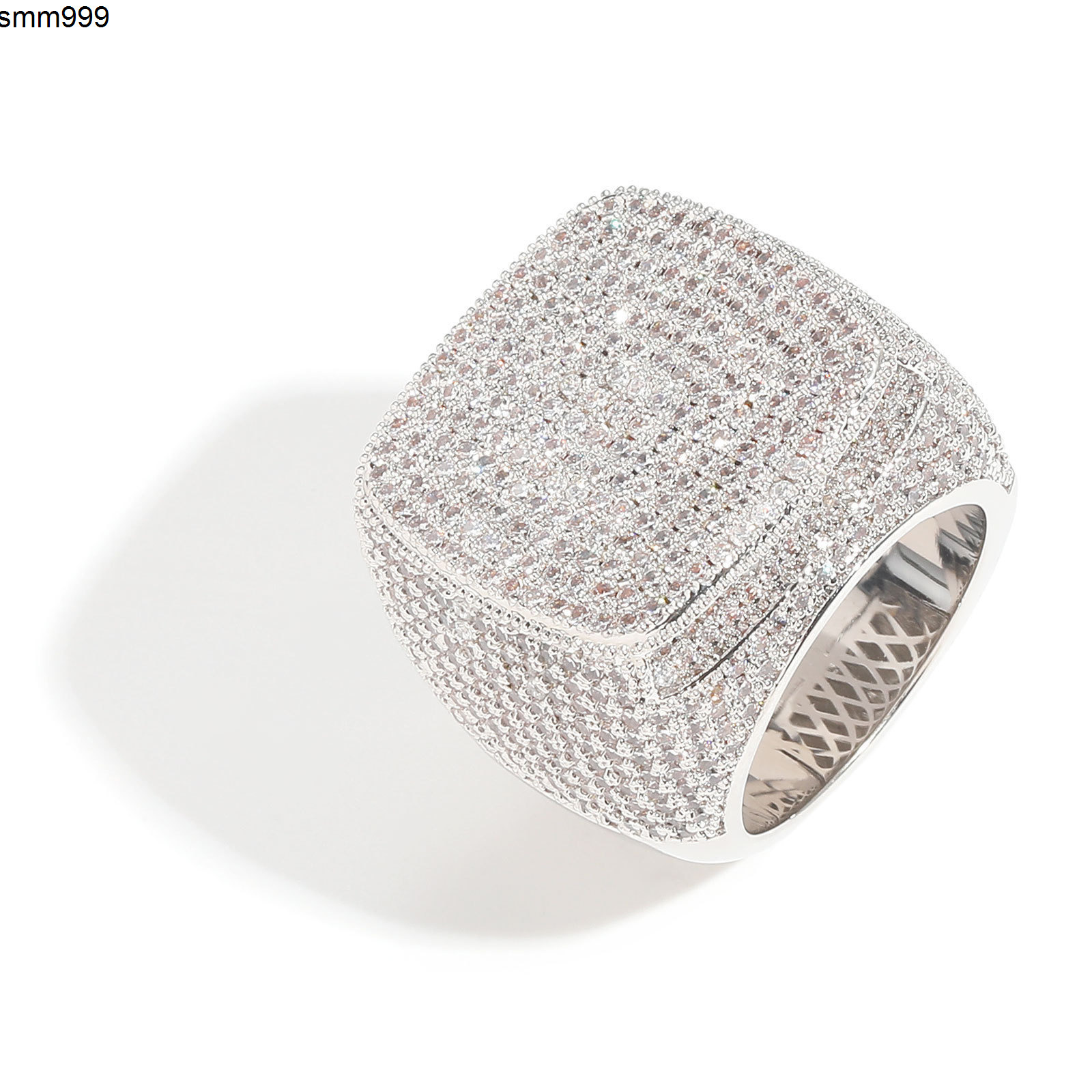 Hip Hop Trending CZ Diamond Rings Silver Gold Plated Brass Micro Pave CZ Stone Square Shaped Ring for Women Jewelry