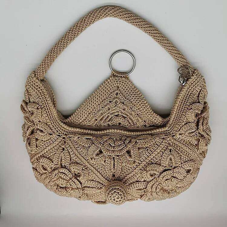 Hand-Woven Women Wool Cute Homemade Diy Material Handbag Woolen Shoulder Casual Total Crochet Bag Female