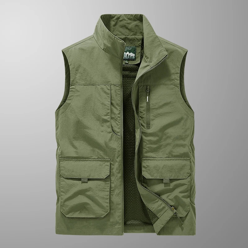 Outdoor Autumn Waistcoat Men Thin Waistcoat Spring Autumn Leisure Multi-pocket Waistcoat Sleeveless Coat Casual Daily Coat 250710