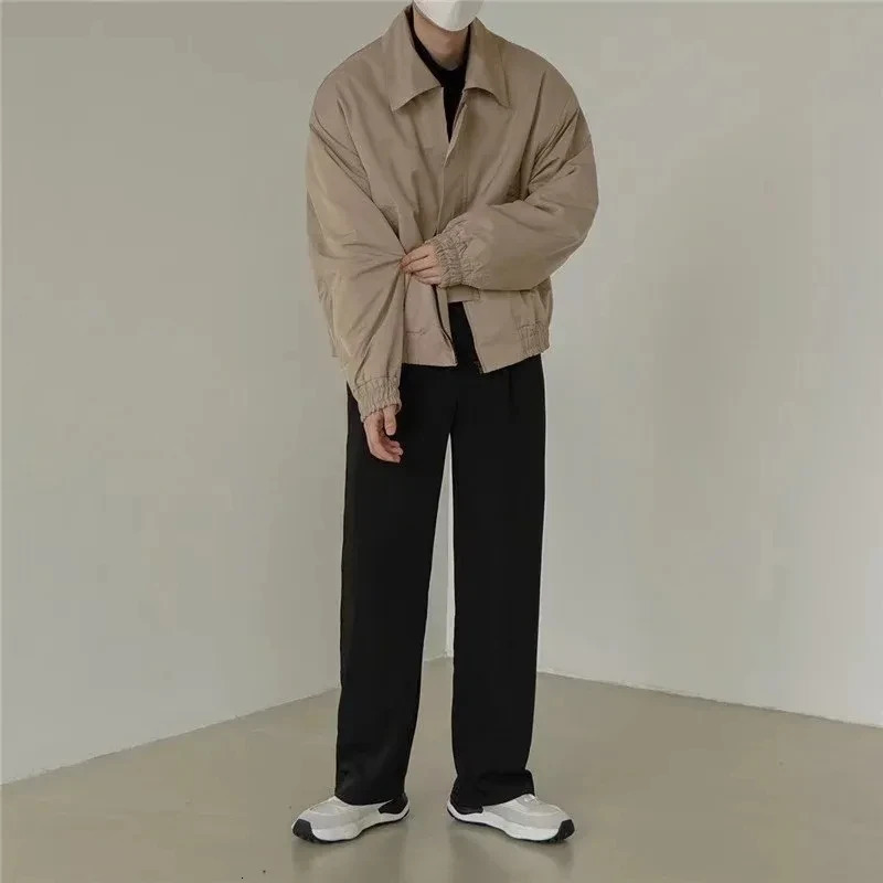 Y2k Europe America High Street Casual Coat Ins Spring Autumn Sense Men Senior Vintage Shoulder-Padded Short Bomber Jacket 250708