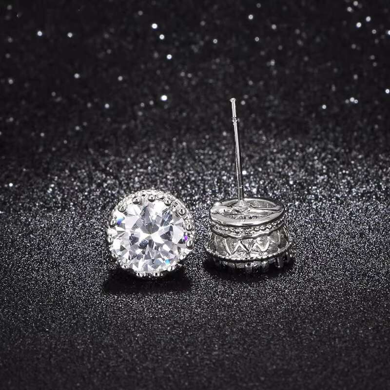 Beautiful Cubic Flower Round Zircon Stud Earring Girls Chic Dainty Romantic Silver Stud Earrings Women