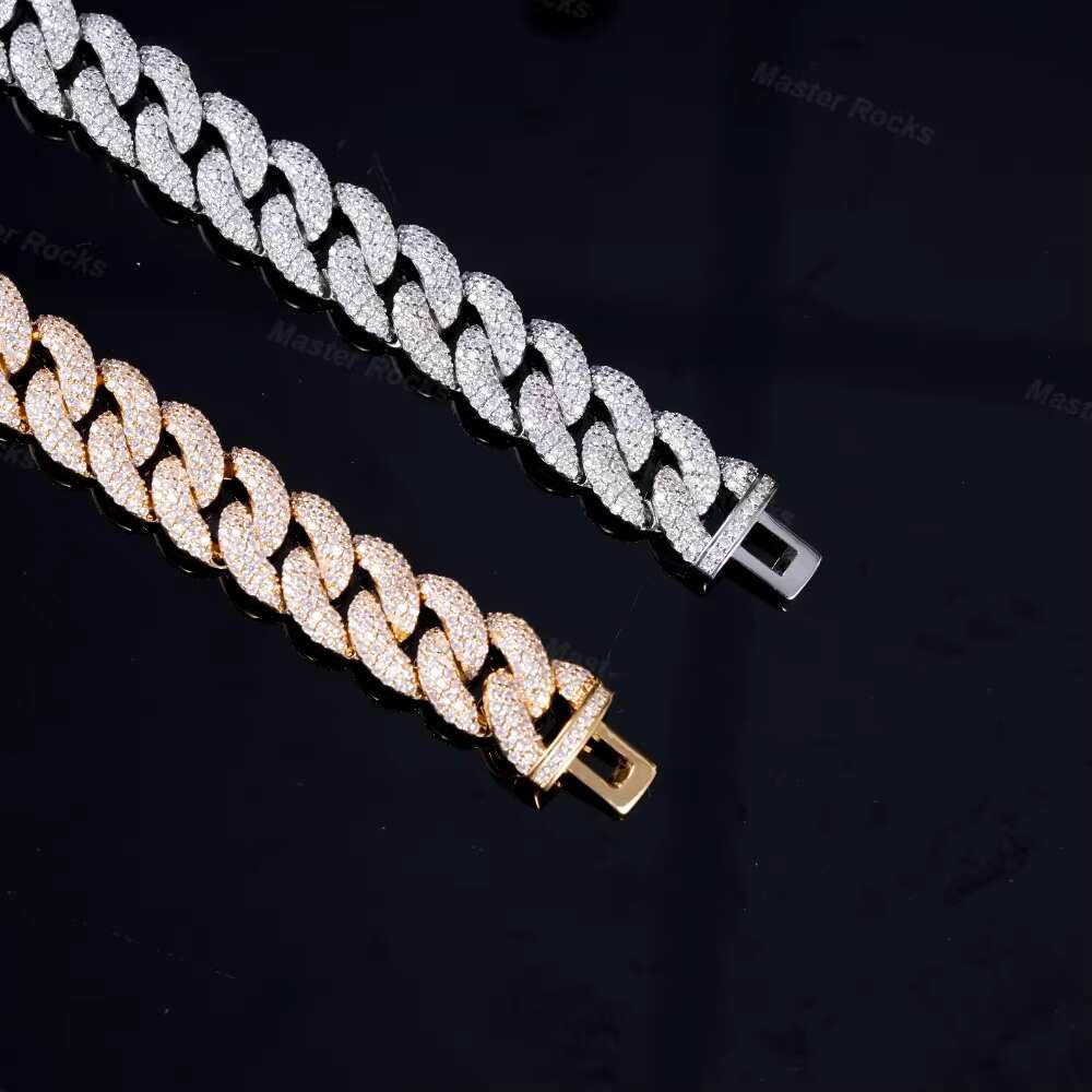 20MM Cuban Link Chain Hip Hop Rappers Men Iced Out Cuban Necklace Custom VVS Miami Moissanite Cuban Chain
