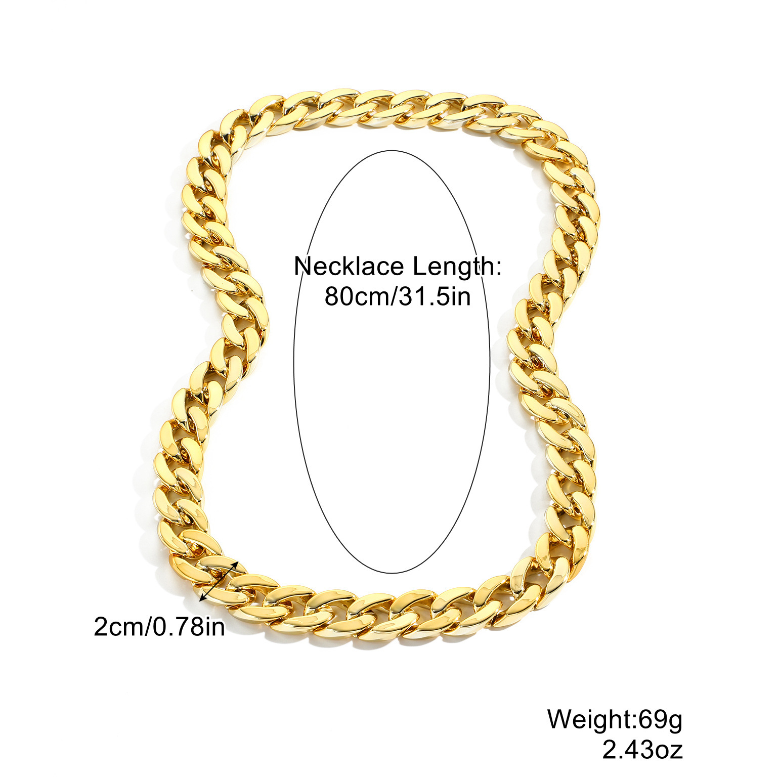 Luxury Jewelry Designer Jewelry European And American Cross-border New Style Encrypted Zircon Long Exaggerated Chain Full Zircon Hiphop Personality Hi
