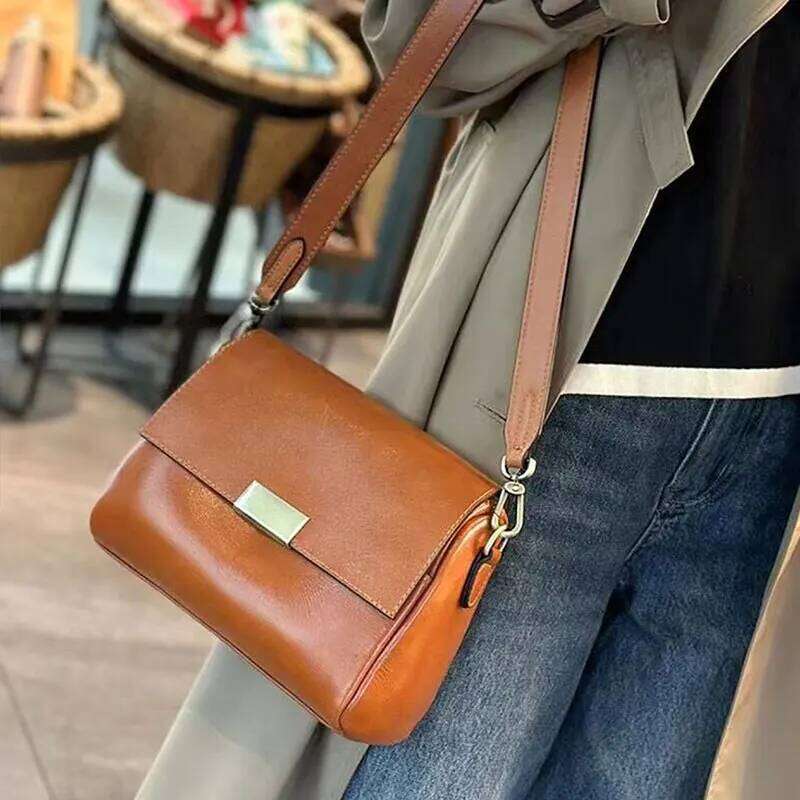 Women's 2025 New Genuine Leather Women Shoulder Bag Soft Cowhide Crossbody Messenger Bags Fashion Female Handbags
