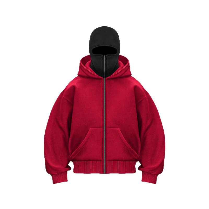 L13406 Fashion Hoodie Zipper Sports Sweater Jacket Unisex Spring Autumn Winter Plus Velvet Double Hood Sweater