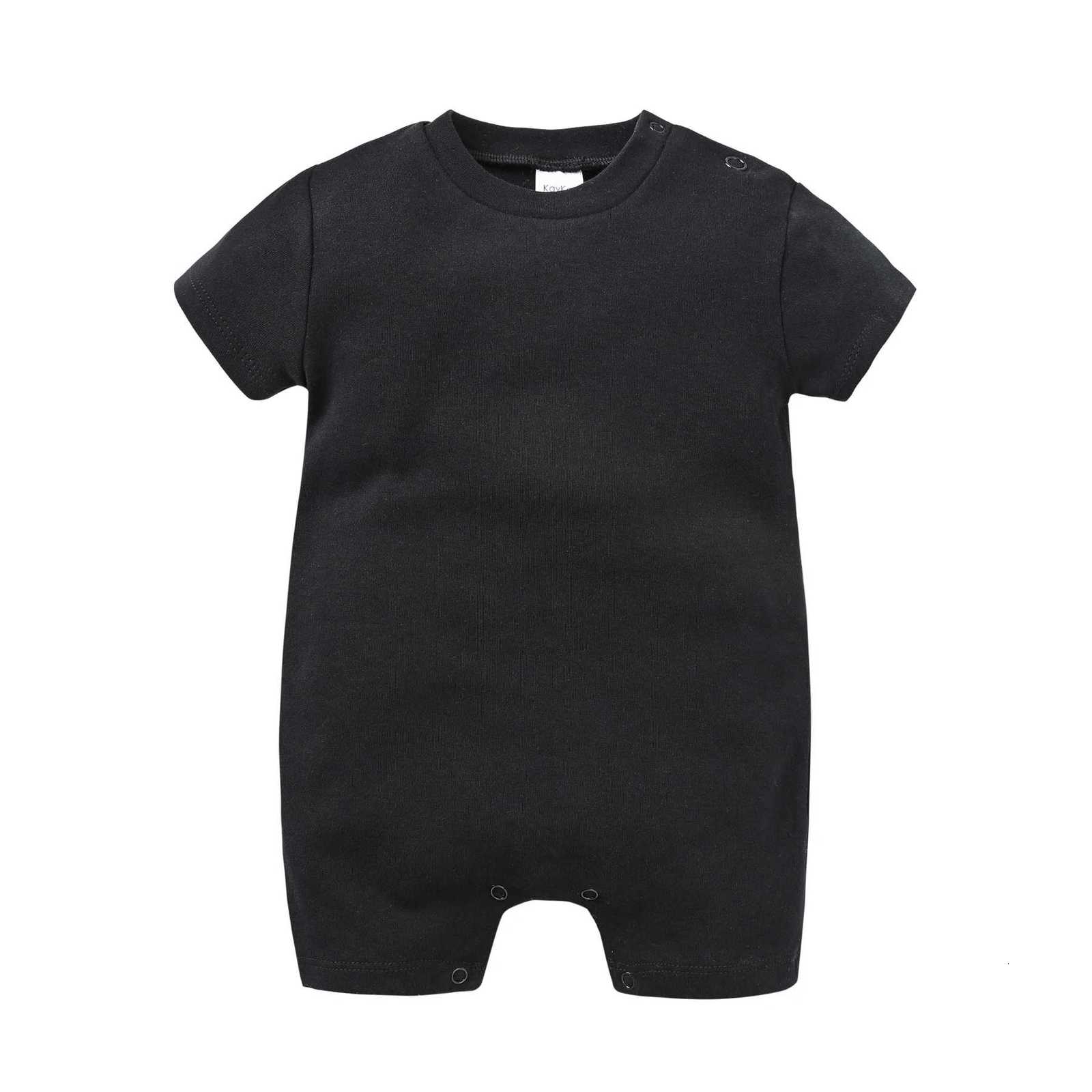 Newborn Baby Romper Solid Cotton Unisex Infant Boys Jumpsuit White Black Toddler Girls Overalls Baby Clothes Blank Muslin Z250712