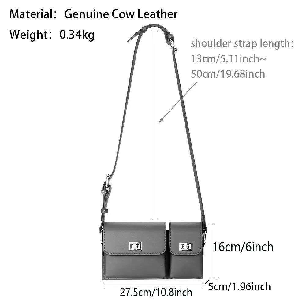 2025 New Genuine Shoulder Bag For Woman Oilwax Cow Leather Crossbody Bags Fashion Ladies Cowhide Handbag