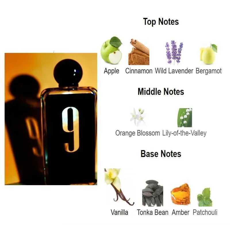 100ML 3.4FL.OZ 9PM Mens Perfume Long Lasting Gourmet Oriental Notes Cologne Eau De Parfum Feronomas Mens Perfume W250712