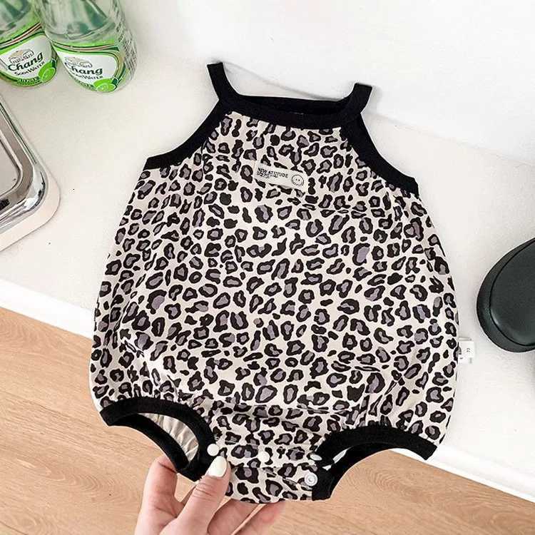 Girls Spaghetti Strap Leopard Bodysuit Sleeveless Tank Top Cotton One-Pieces Summer Baby Clothes Outfit Pack Z250712