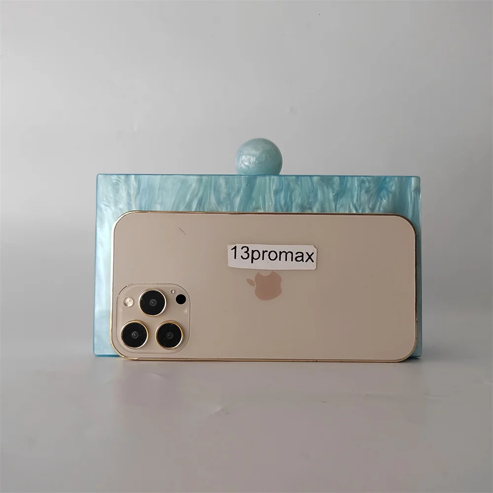 Pearl Marble Light Blue Cross Body Purse Cute Handbag Lady Party Prom Envelope Women Acrylic Evening Bags Shoulder Bag 250708