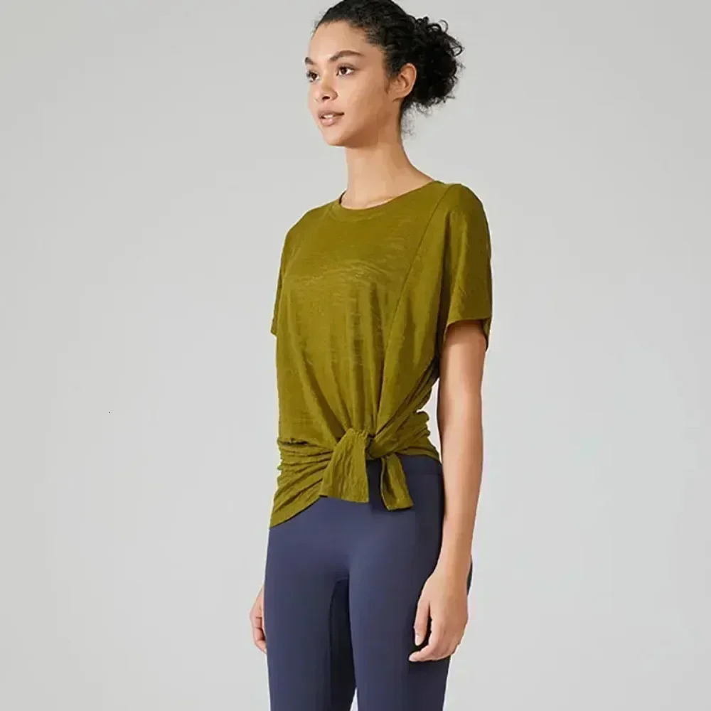 Womens Gym Clothing Summer Yoga Shirts Blouses Fitness Sport Running Tshirt Female Short Sleeve Workout Sporty Woman Top 250708