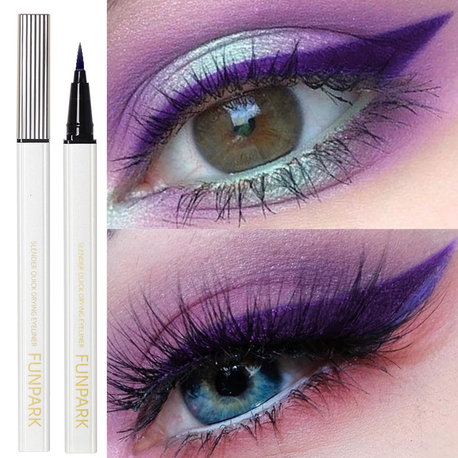 1PC Purple Fine Liquid Eyeliner Long Lasting Eye Pen Waterproof Quick-drying Korean Makeup Products Beauty Matte Eye Pen 250704