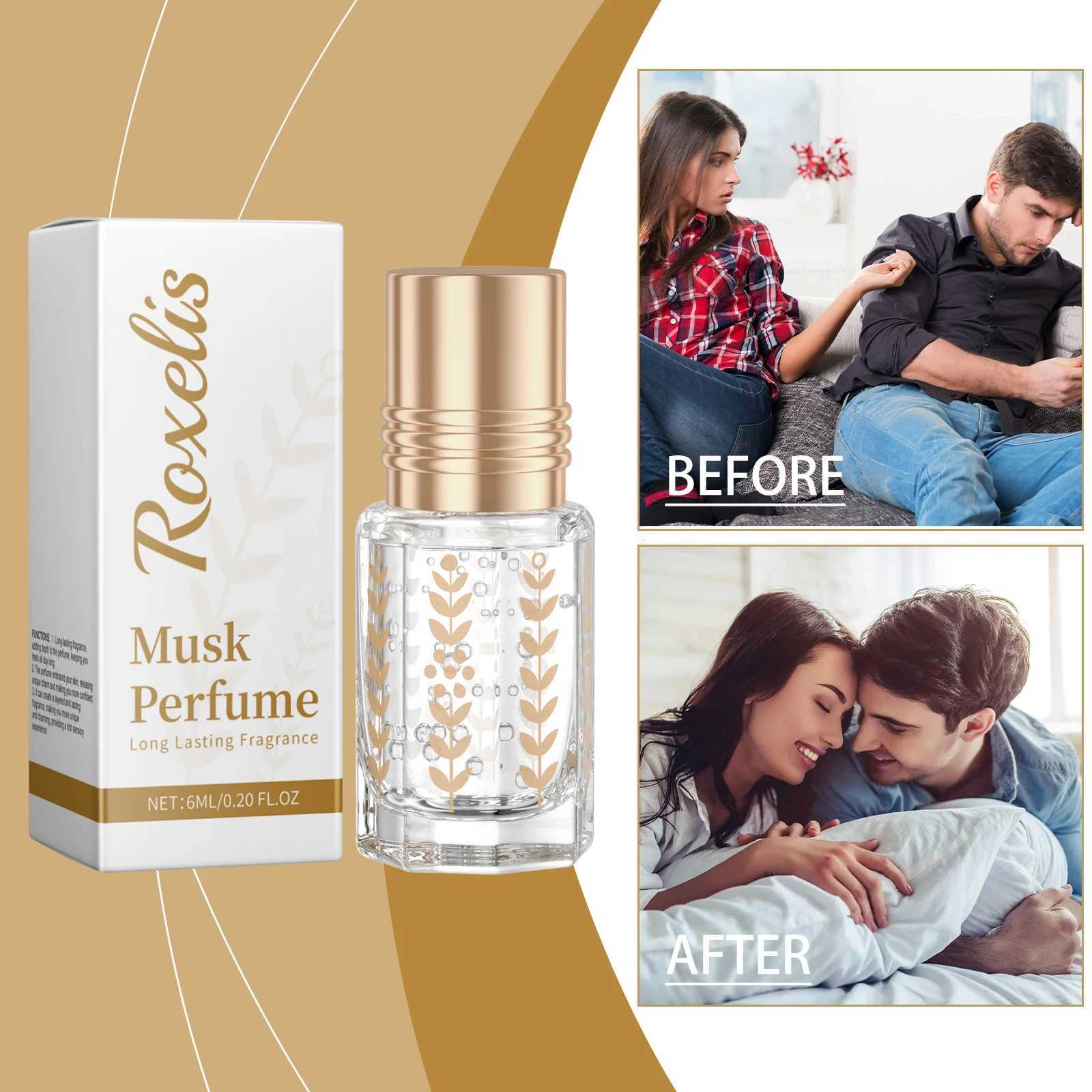 Roxelis Musk Perfume Natural Fresh Lasting Formula Elegant Floral Charming Light Fragrance Daily Ball Bearing Portable Perfume W250714