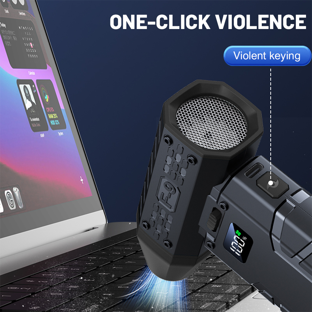 Mini Air Blower 350000RPM Brushless Motor Turbo Fan Jet Battery Display LED Lighting Portable Rechargeable Powerful Dust Blower