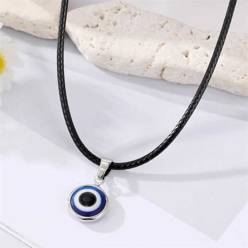 1PC Lucky Evil Eye Necklace For Women New ather Rope Chain Colorful Resin Charm Blue Eye Necklace Men Choker Jewelry Gift W250712