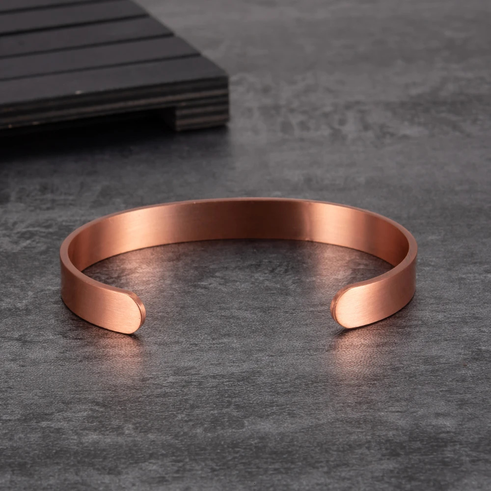 Vinterly Pure Copper Bracelets for Women Men Unisex 9.5mm Wide Adjustable Open Cuff Bangles Female Resizable Jewelry Metal Soft 250712