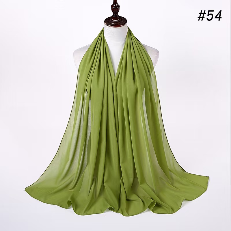 T1202 Pearl Chiffon Bubble Scarf Women's Hijab Decoration Scarf