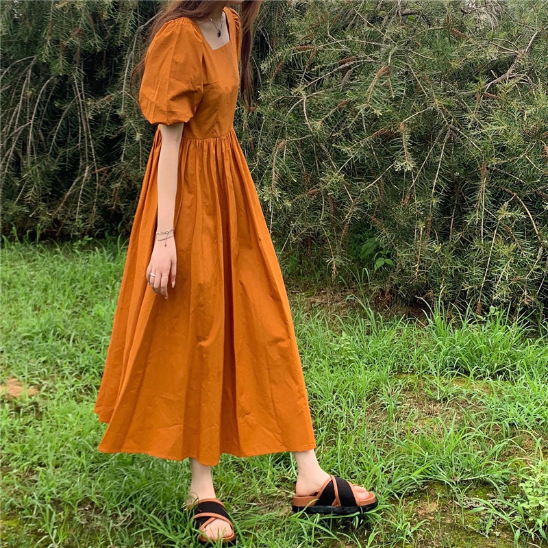2025 Summer New Women's Skirt Summer New Design Open Back High Waist Square Neck French Style Fashion Dress New Luxury Designer Women's Skir