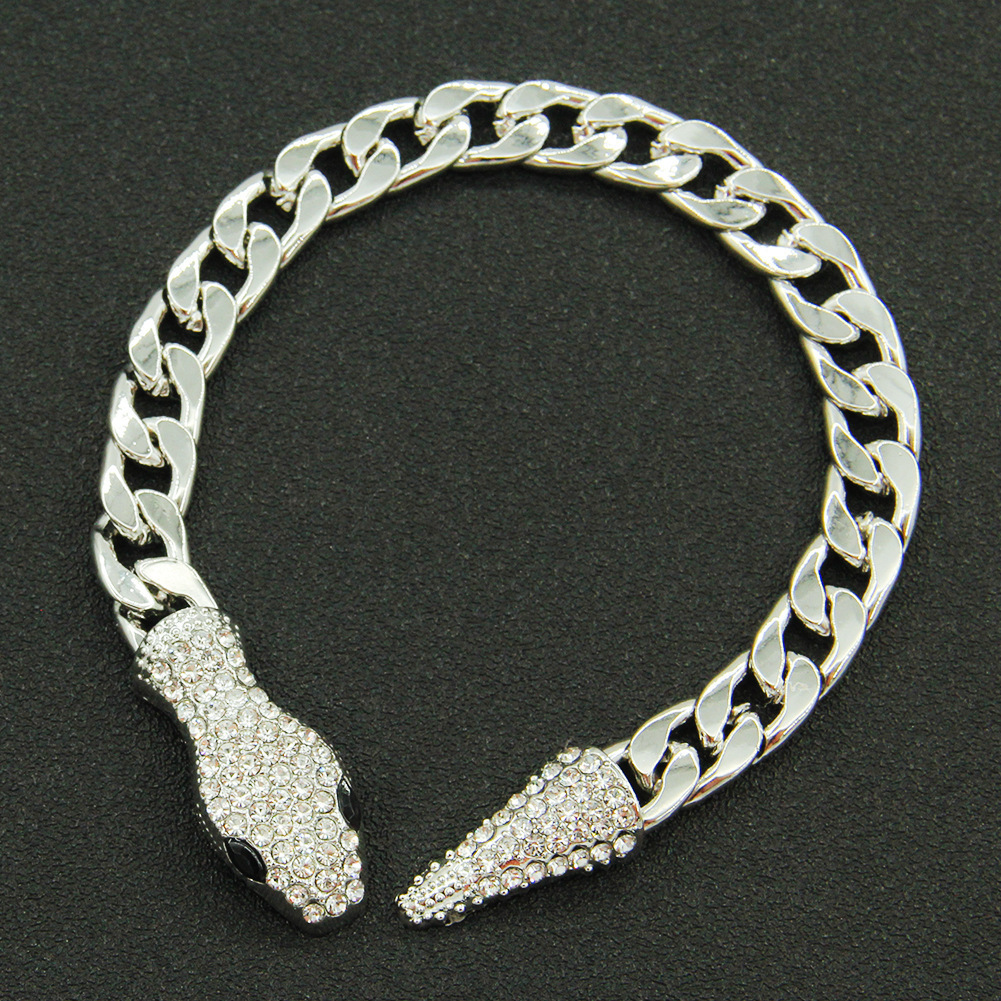 Luxury Jewelry Designer Jewelry European And American INS Style Chain Light Luxury Short Full Diamond Snake Head Magnetic Clasp Necklace Unique Niche