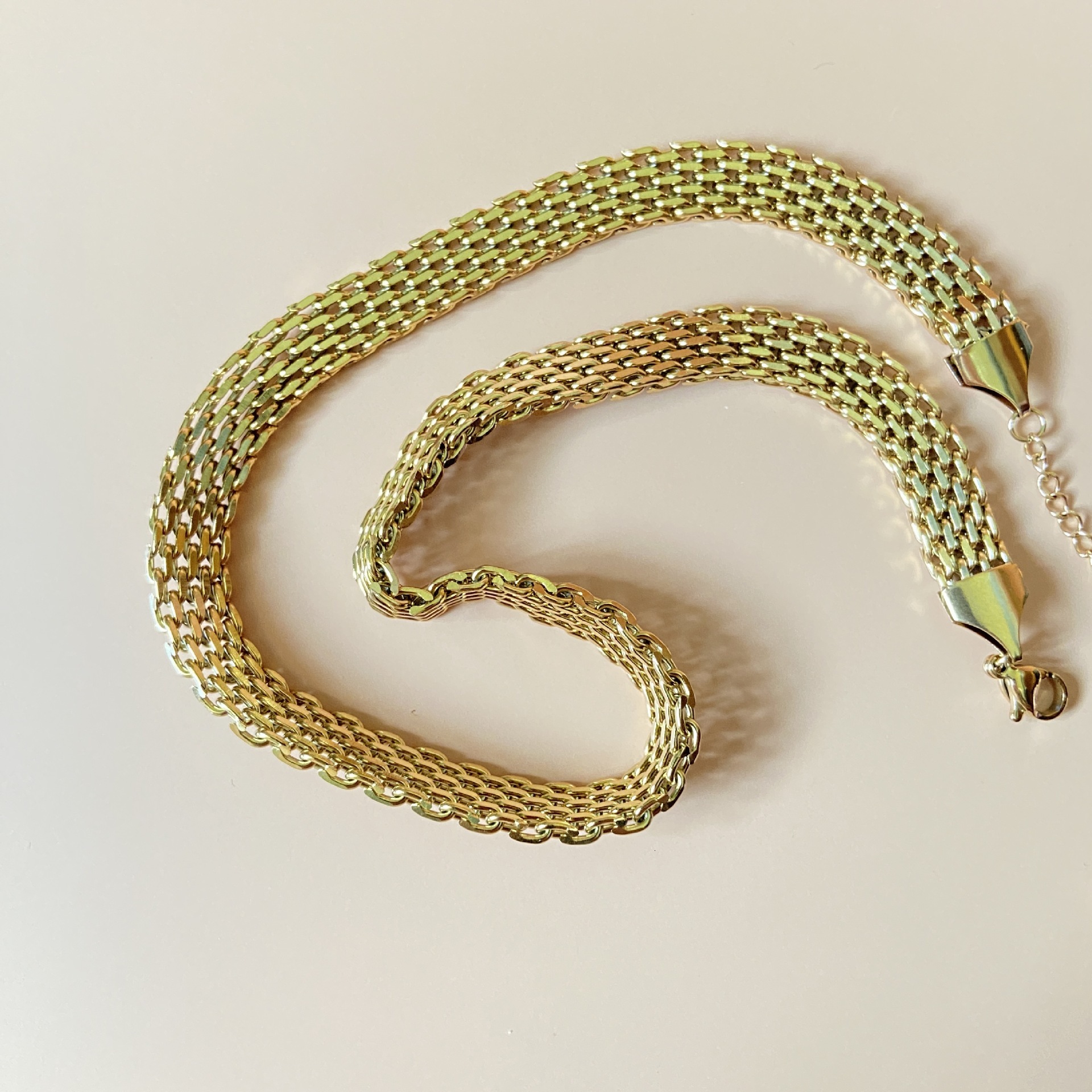 Luxury Jewelry Designer Jewelry Fashion Jewelry Thick Tennis Braided Vintage Fashion Necklace Titanium Steel Chain 18k Gold Plated Unique Wide Deforme