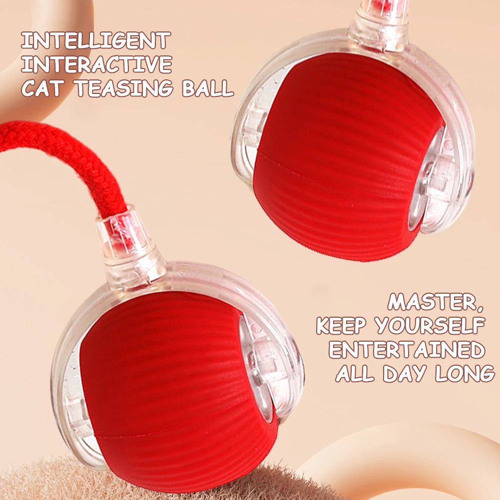 2PC/1PC Cat Interactive Ball Toys Automatic Rolling Ball Rechargeable Self Rotating Ball Fast Rolling Ball for Indoor Cat Kitten 250708