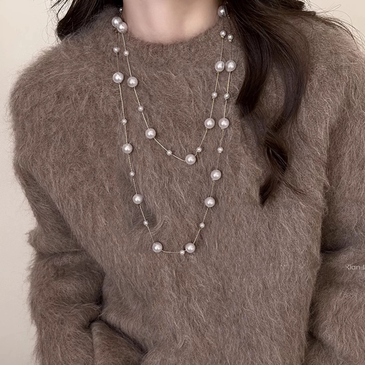 Luxury Jewelry Designer Jewelry Long Starry Sky Imitation Pearl Necklace For Women, High-end Feel, Multiple Wearing Styles, Clavicle Chain, Light Luxu