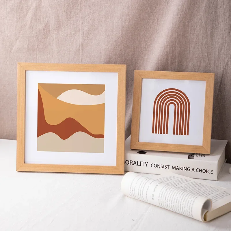 Minimalist Square Wooden Frame, Stylish Desk Decoration, Display Frame for Art and Pictures, Home Decor, Family Photo Wall H260306