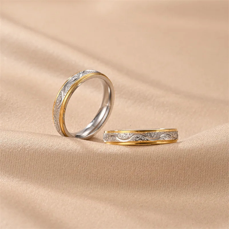 Selling Stainless Steel Frosted Couple Rings For Women Men Jewelry Valentines day Gifts Size 513 250704