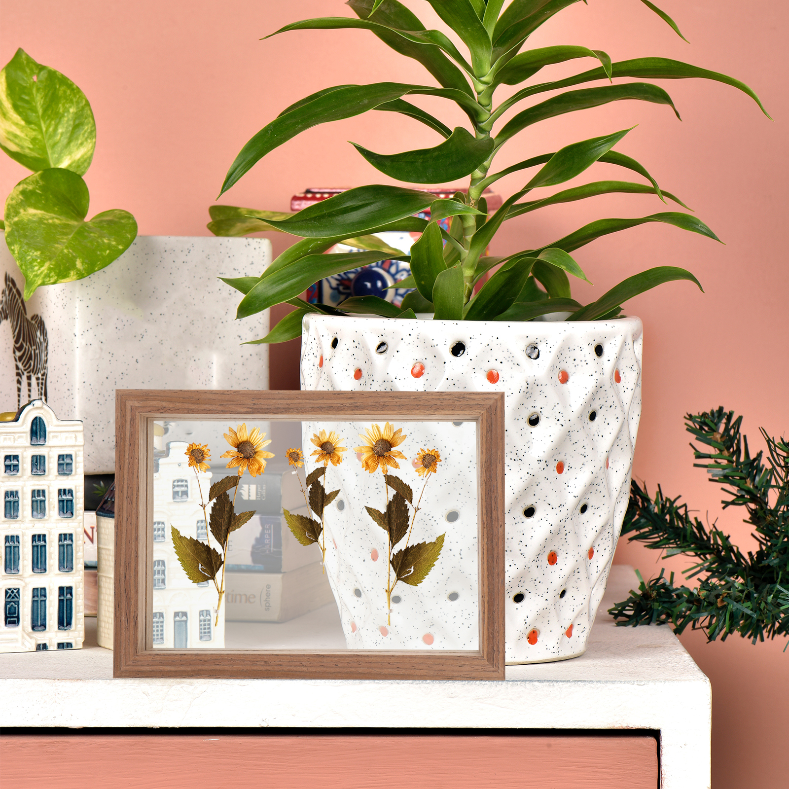 Double Sided Glass Photo Frame 7 Inch Dried Flower Specimen Stand Pressed Frames Picture Display HomeDecoration H260306