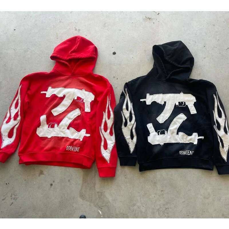 Vintage High Street Personalized Letter Printed Hoodie Y2K Haruku Gothic Punk Men and Women Sportswear streetwear