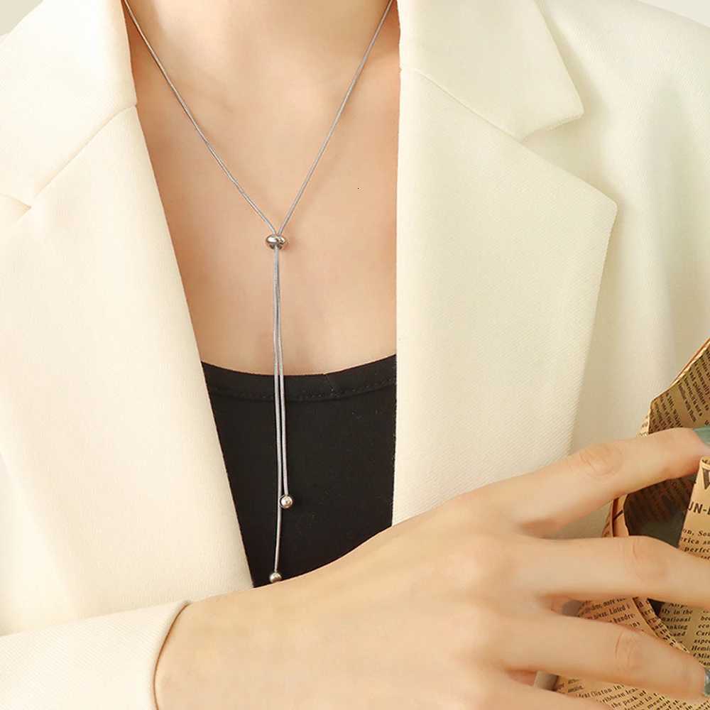 Anco Stainless Steel Y-shaped Beads Collaone Round Long Pendant Necklace Snake Chain Mens Holiday Gift W250712