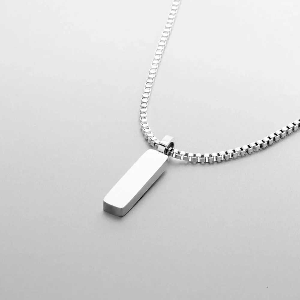 eManco Mens hip-hop a chain Europe and the United States Titanium steel does not lose color Box Pendant Necklace Collarbone W250712