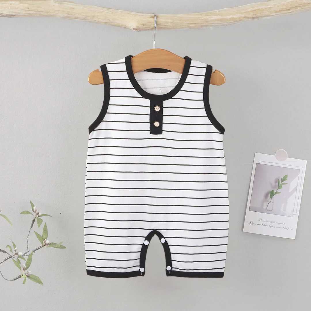 Summer Sleeveless Baby Rompers 0-2Y Striped for Newborn Baby Boy Infant Girl Striped Jumpsuit Baby Clothing Z250712