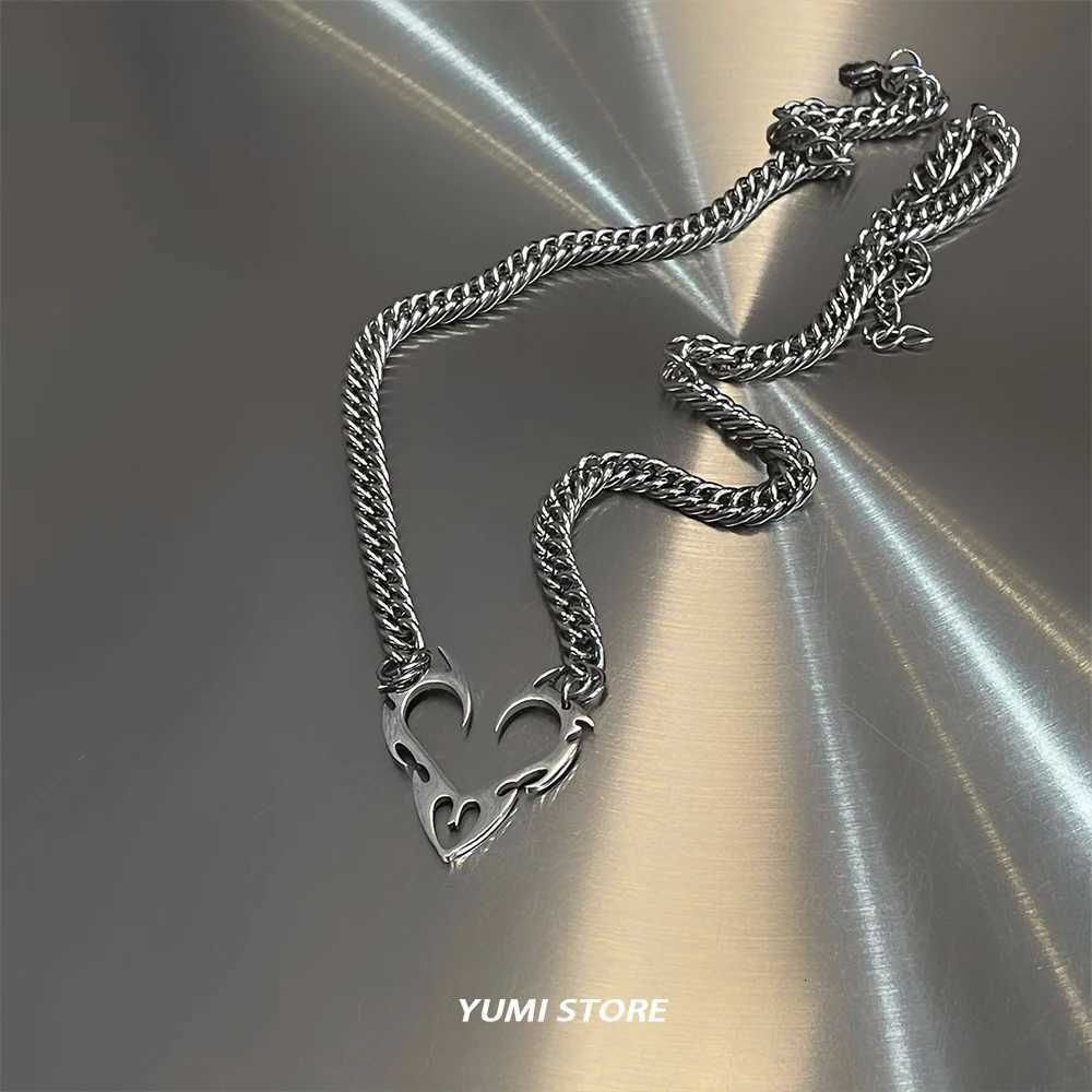 Hip Hop Thorn Choker Necklace For Men Titanium Steel Chain Pendant Necklace Unisex Jewelry Street Accessories Wholesale W250714