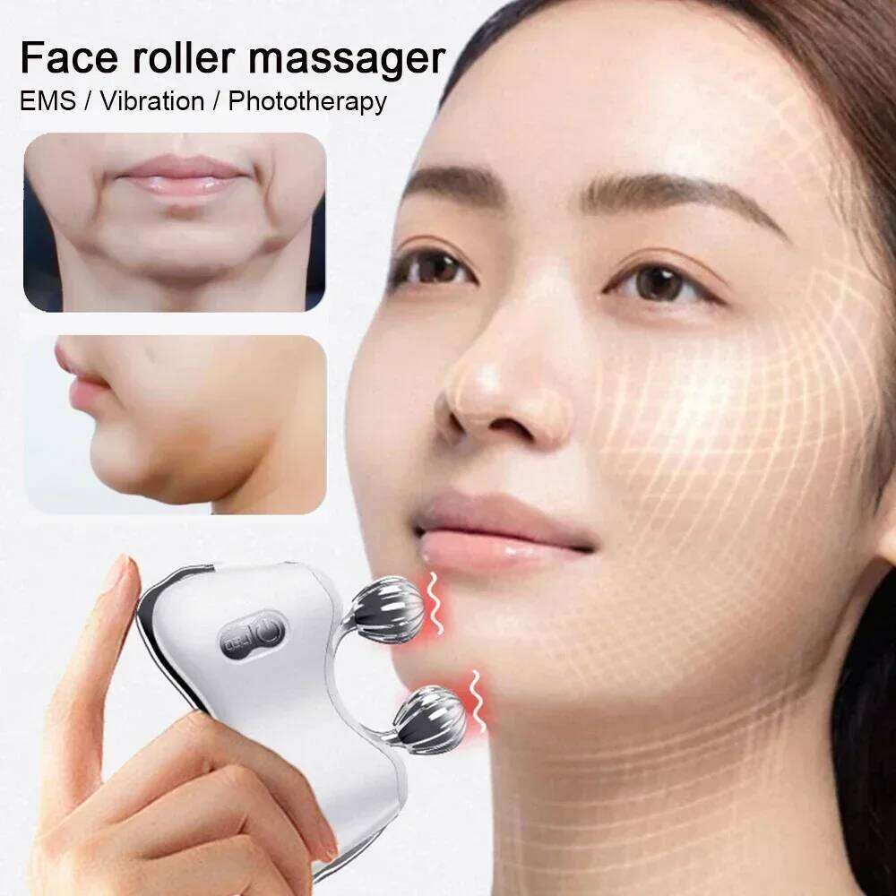 Rolling EMS Face Slimming V Line Facial Lift Phototherapy Wrinkle Remover Body Massager Skin Tightening