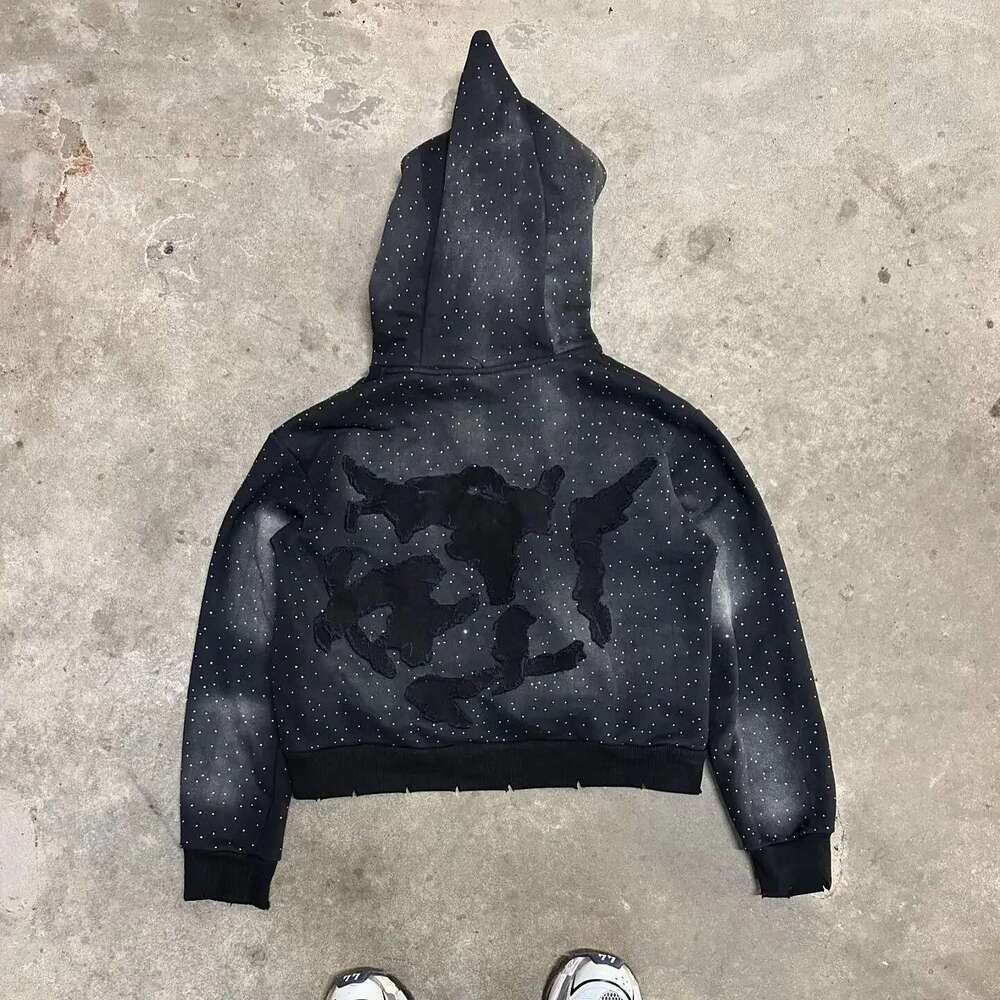 Vintage Clothing New Haruku Fashion Flash Dia Oversized Letter Patch Hoodie Men Women Y2K Hip Hop Casual Joker Sweatshirt