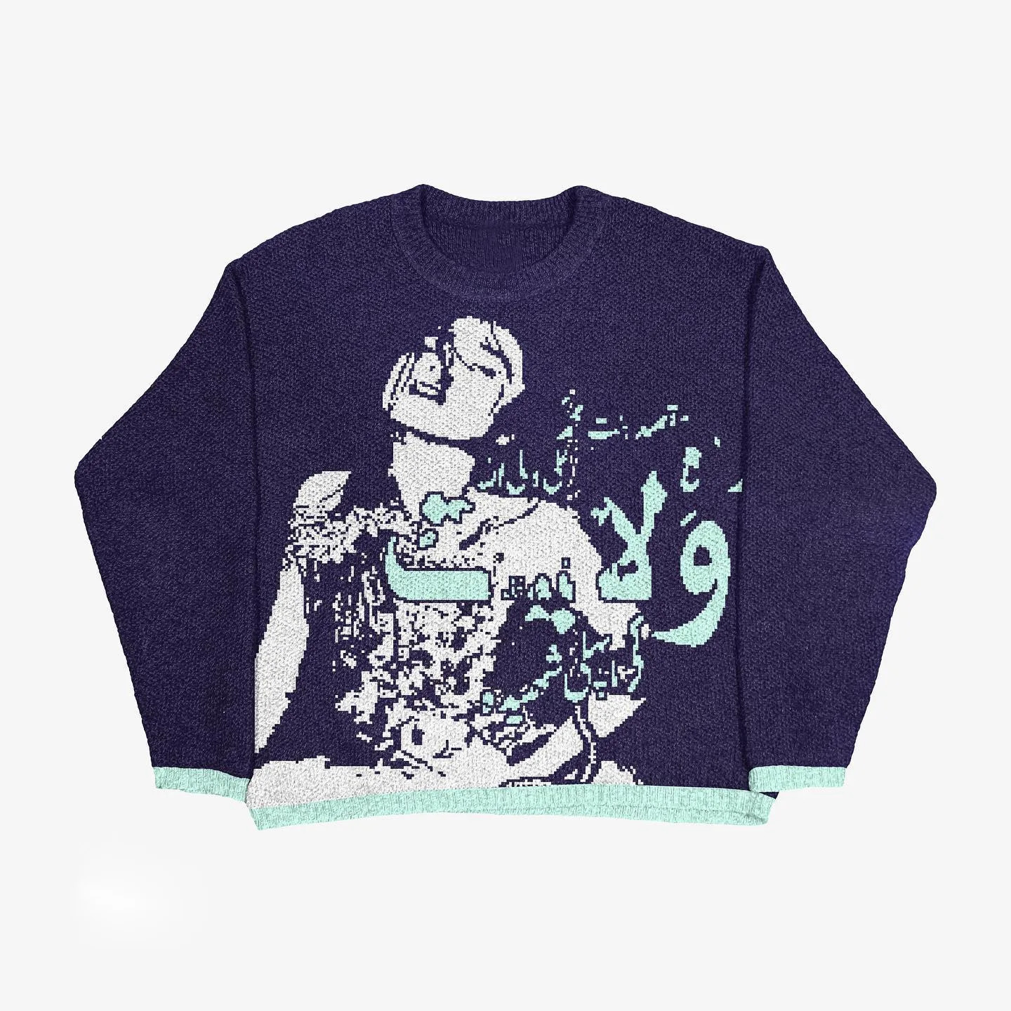 Men and Womens Hip Hop Knitted Sweater Harajuku Fashion Spider Boy Pattern Printed Loose Top Casual Street Wear Pullover 20 250708