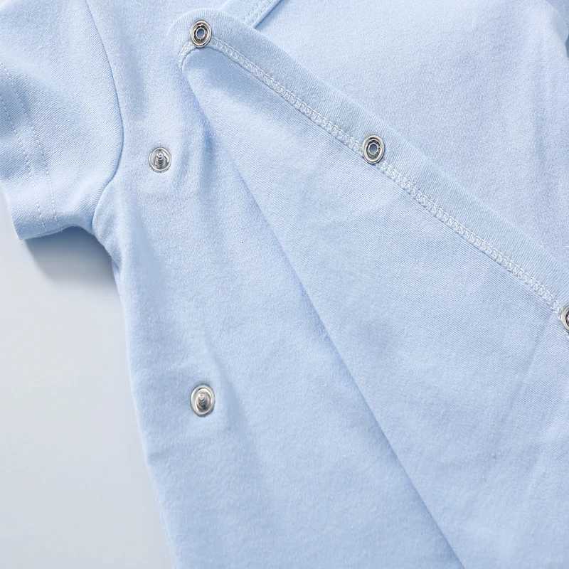 Infant Outfits 0-3 Months Newborn Baby Cotton Bodysuit for Boys and Girls Solid Color Slant Open Button Bodysuit Baby Clothes Z250712