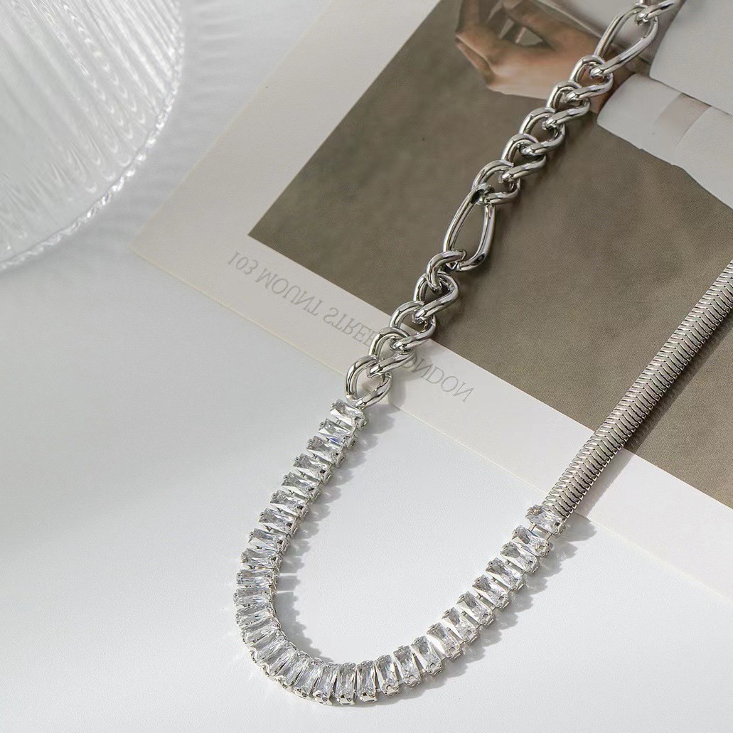 Luxury Jewelry Designer Jewelry Titanium Steel Basic Necklace For Men And Women, Ins Style Simple Collarbone Chain, Trendy Brand Versatile European Am