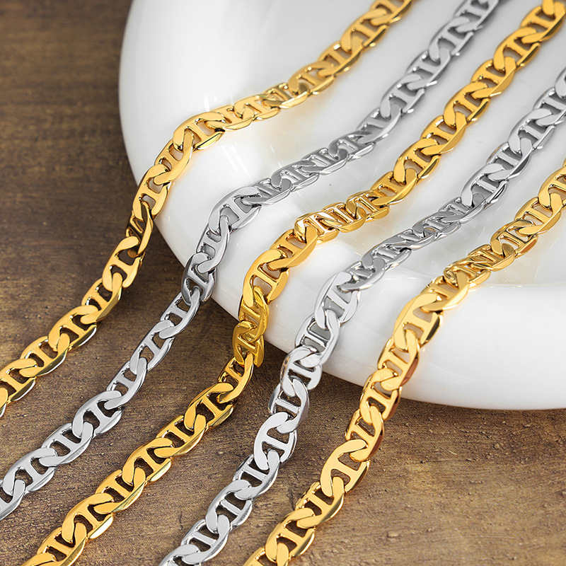 Luxury Jewelry Designer Jewelry American Style Trendy Necklace For Men, Copper 18k Gold, Men's Collarbone Chain, Non-fading, Trendy Thick Style, 