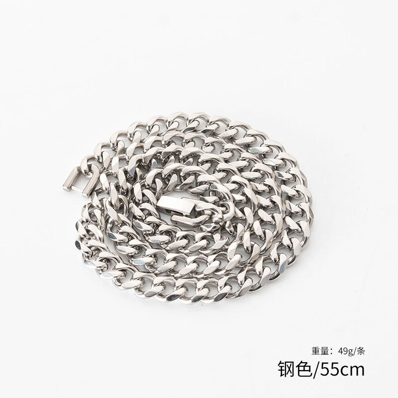 Luxury Jewelry Designer Jewelry European And American Fashion Stainless Steel Square Buckle Six-sided Magic Titanium Steel Necklace For Trendy Chain W