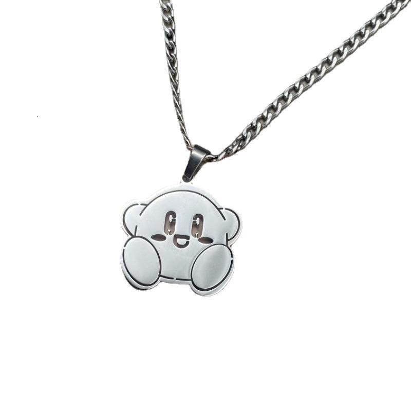 Luxury Jewelry Designer Jewelry Creative Cartoon Recommended Kirby Necklace Pendant Titanium Steel Jewelry Couple Hip-hop Design Sweatshirt Cute For M
