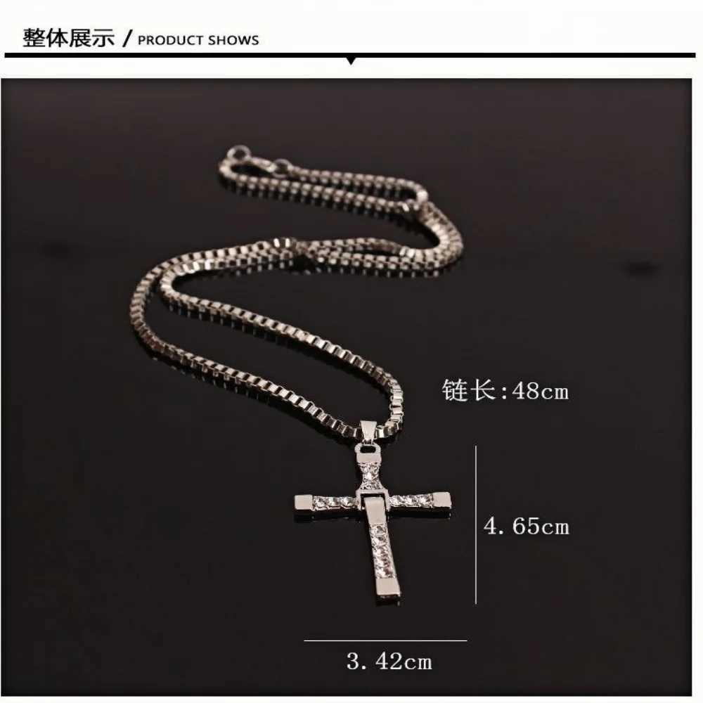 ic Rhinestone Silver Color Pendant Men Crystal Jesus Cross Necklace Activity Ma Gift Jewelry Wholesale Dropship W250712