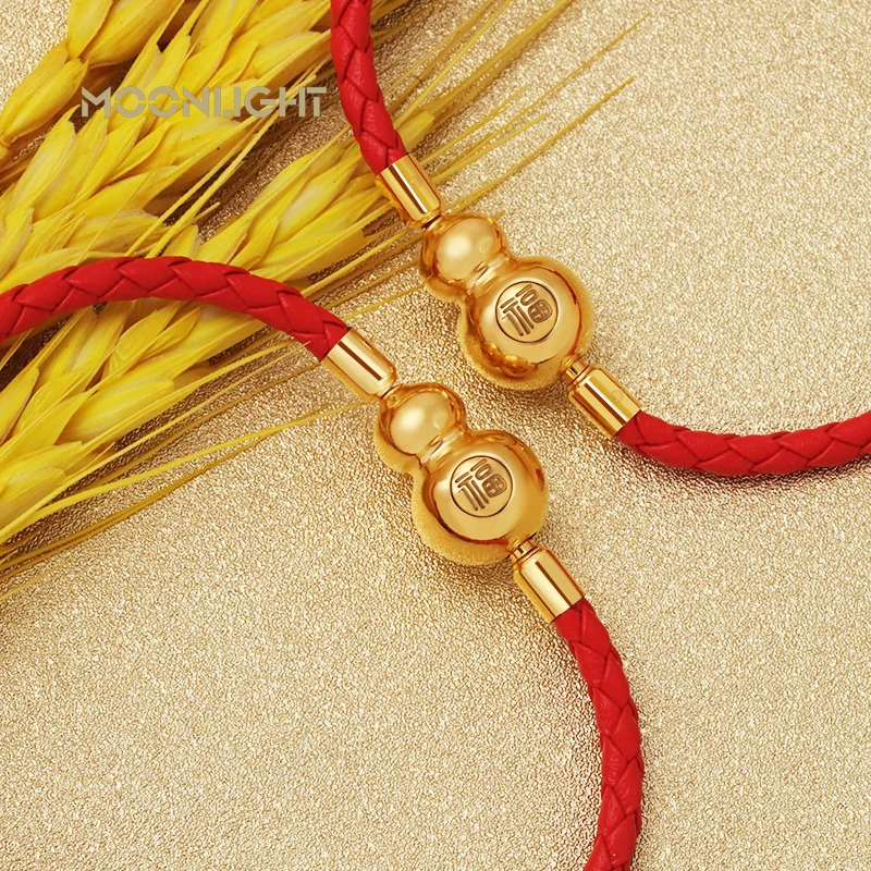 MOONLIGHT Lucky Gourd Bracelet for Women Genuine Braided Leather Bracelet 9 Colors Fashion Accessories Hand-woven Jewelry Gifts 250712