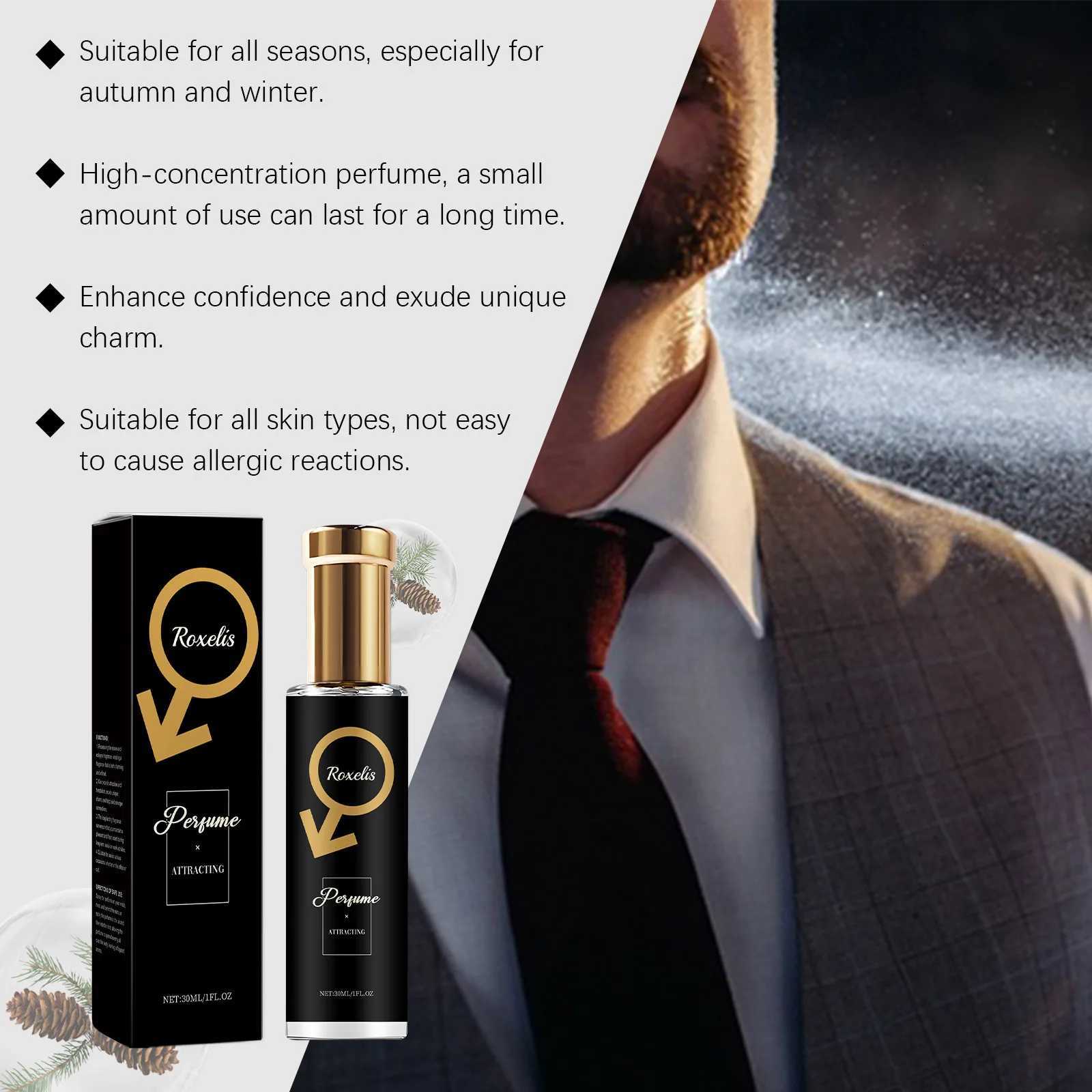 Roxelis 30ml Men Pheromone Perfume Cedar Fragrance Glamour Gentlemen Lasting Dating Romantic Scent Fresh Body Flirting Perfume W250712