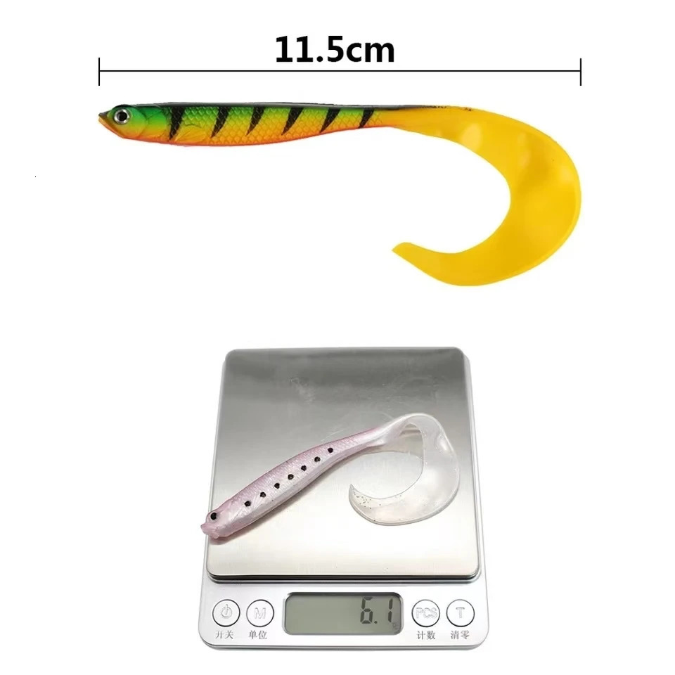 4PCS Jigging Wobblers Fishing Lure 125cm 55g shad Ttail soft bait Aritificial Silicone Lures Bass Pike 250708